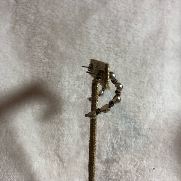 Vintage Mexican silver and bronze wrapped half hoops - Picture 3 of 8